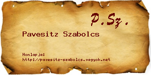 Pavesitz Szabolcs névjegykártya